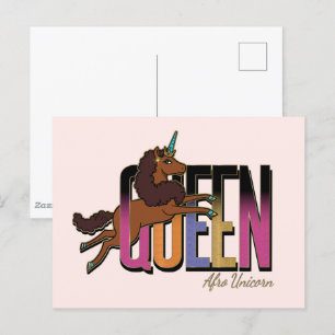 Afro Unicorn Queen Design Postkarte