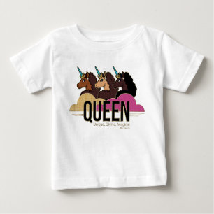 Afro Unicorn Queen Trio Design Baby T-shirt
