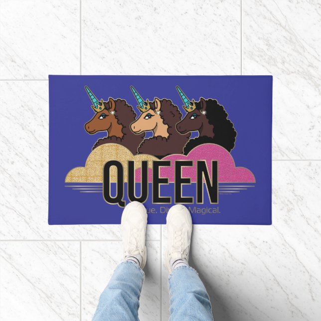 Afro Unicorn Queen Trio Design Fußmatte (Indoor)