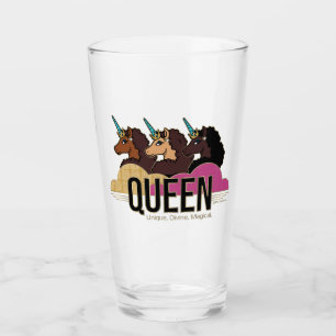 Afro Unicorn Queen Trio Design Glas