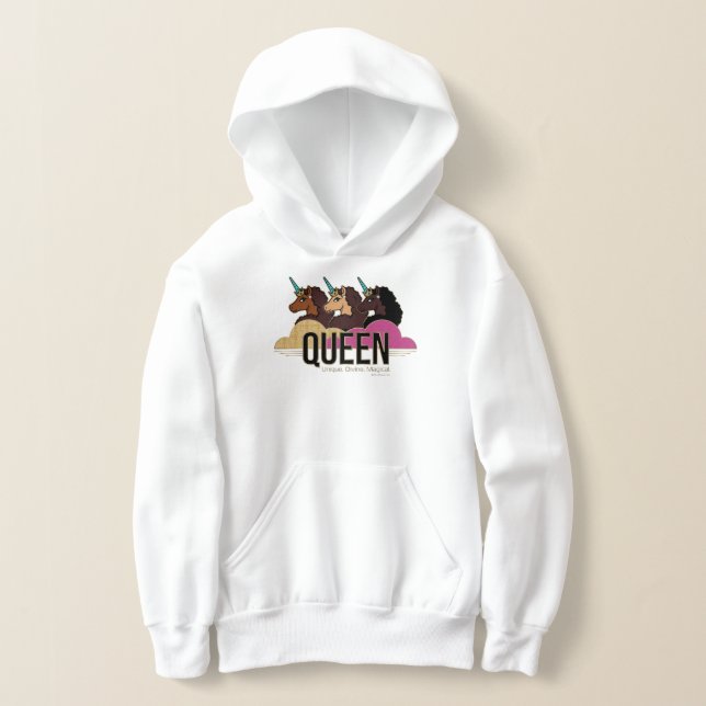 Afro Unicorn Queen Trio Design Hoodie (Ablage )