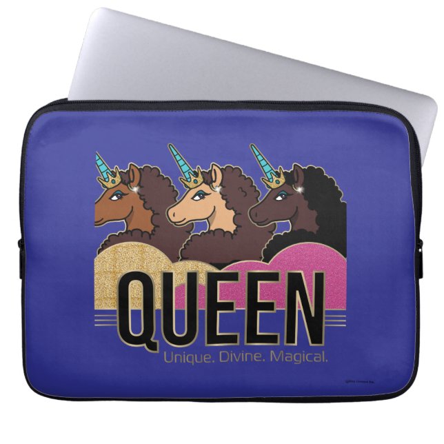 Afro Unicorn Queen Trio Design Laptopschutzhülle (Vorderseite)