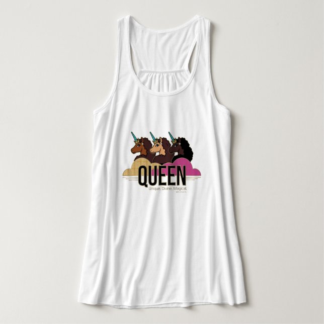 Afro Unicorn Queen Trio Design Tank Top (Design Vorderseite)