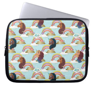 Afro Unicorn Rainbow and Hearts Muster Laptopschutzhülle