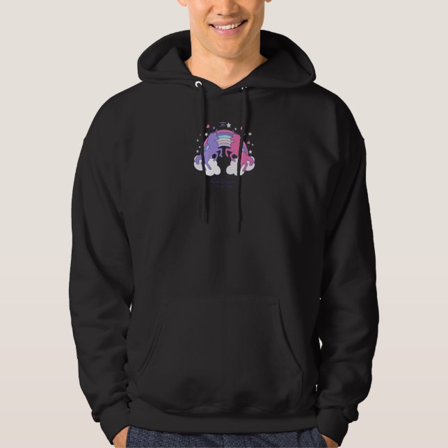 Afro Unicorn Rainbow Cloud Pink & Purple V2 Hoodie (Vorderseite)