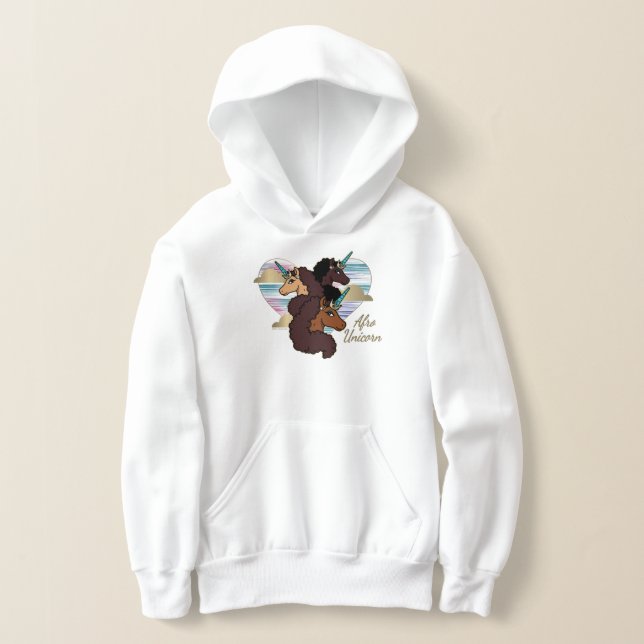 Afro Unicorn Trio Herzdesign Hoodie (Ablage )