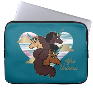 Afro Unicorn Trio Herzdesign Laptopschutzhülle