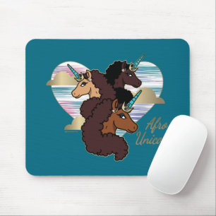 Afro Unicorn Trio Herzdesign Mousepad