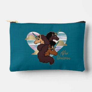 Afro Unicorn Trio Herzdesign Zubehörtasche
