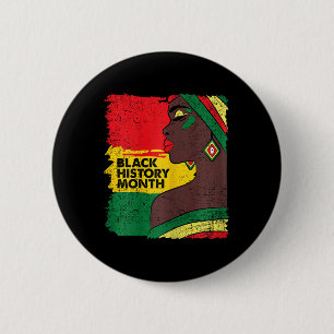 Afro Woman Black History Monatsfarben Männer Fraue Button