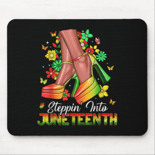Afro Woman High Heels Black Girl Stepping in Jun Mousepad