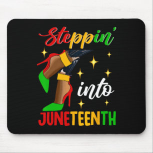 Afro Woman High Heels Black Girl Stepping in Jun Mousepad