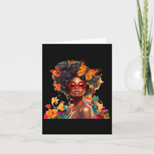 Afro Women Blume Butterfly Latina Afrikanische Ame Karte