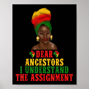 Afro Women Melanin Girl Headwrap Juneteenth Liebe  Poster