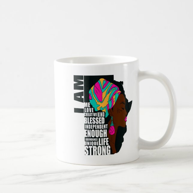Afro You Are Enough I Am Insrational Sayings Motiv Kaffeetasse (Rechts)