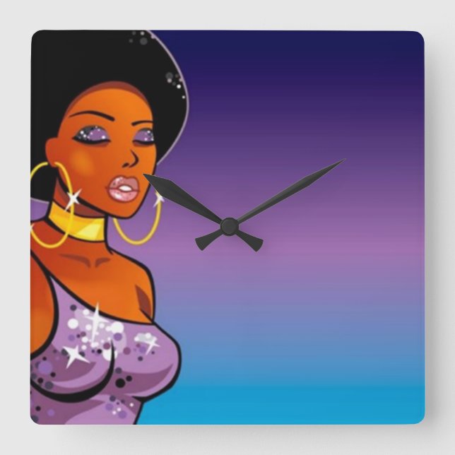 Afro-zentrale Wanduhr (Vorderseite)