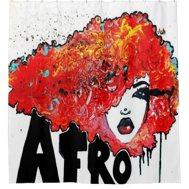 Afro-Zerstampfung Duschvorhang (Vorderseite)