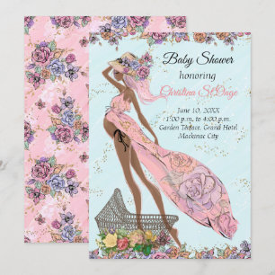 Afroamerikaner-Babyparty-Einladung Einladung