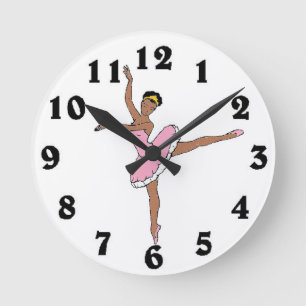 Afroamerikaner-Ballerina-Wanduhr Runde Wanduhr
