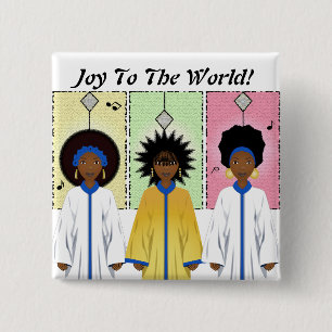 Afroamerikaner Carolers Sänger Weihnachtschor Button