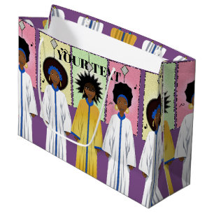 Afroamerikaner Carolers Sänger Weihnachtschor Große Geschenktüte