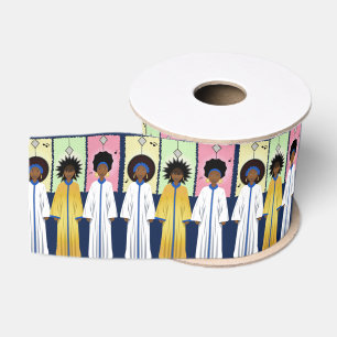 Afroamerikaner Carolers Sänger Weihnachtschor Ripsband
