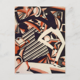 Afroamerikaner der 1920er - Zeichnend in zwei Farb Postkarte