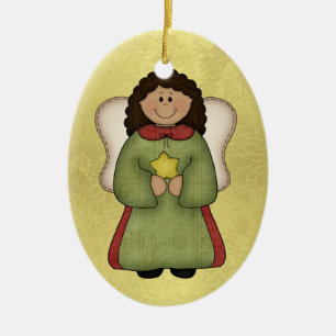 Afroamerikaner-Engel Keramikornament