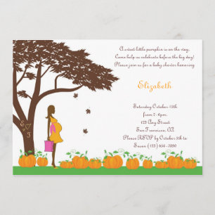 Afroamerikaner-Fall-Mädchen-Babyparty-Einladungen Einladung