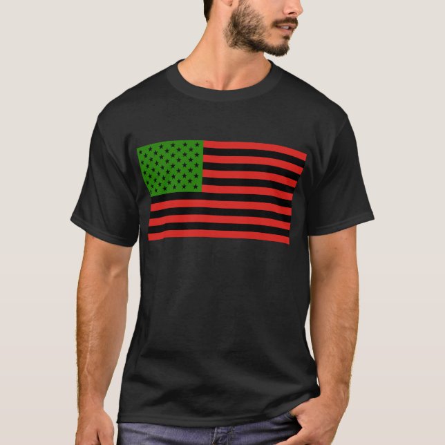 Afroamerikaner-Flagge - rotes Schwarzes und grün T-Shirt (Vorderseite)