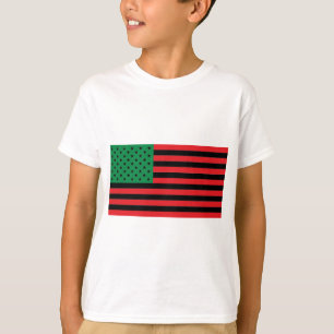 Afroamerikaner-Flagge - rotes Schwarzes und grün T-Shirt