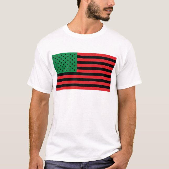 Afroamerikaner-Flagge - rotes Schwarzes und grün T-Shirt (Vorderseite)