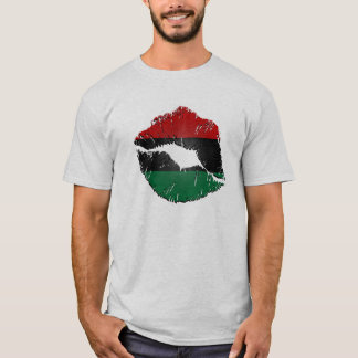 Afroamerikaner-Flaggen-Lippen T-Shirt