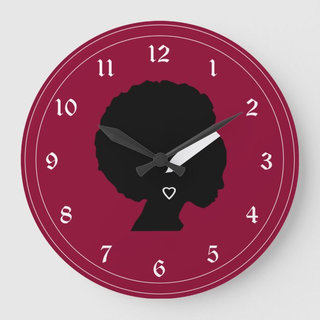 Afroamerikaner-Frauen-Art-Muster Große Wanduhr (Vorderseite)