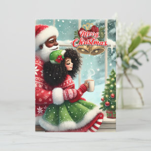 Afroamerikaner Herr & Mrs. Claus Christmas Card Feiertagskarte