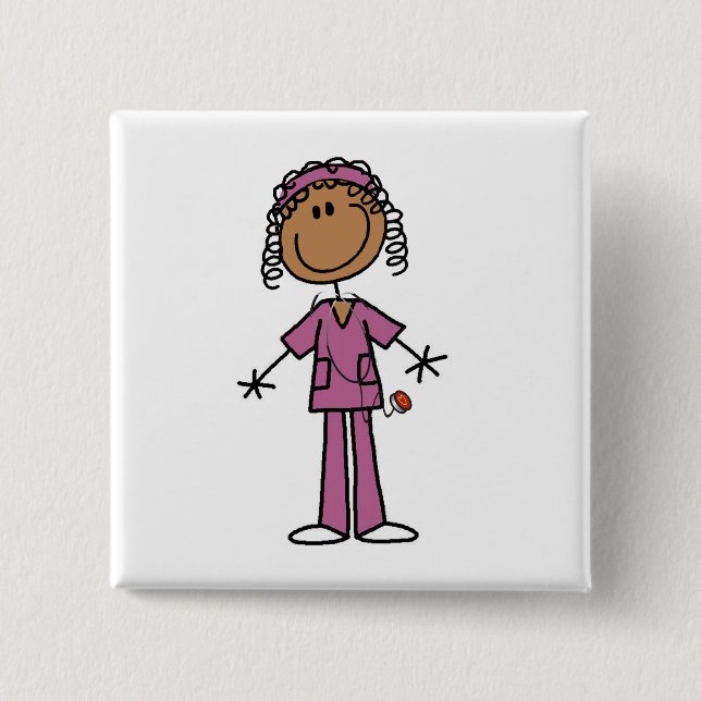 Afroamerikaner-Krankenschwester Button (Vorderseite)