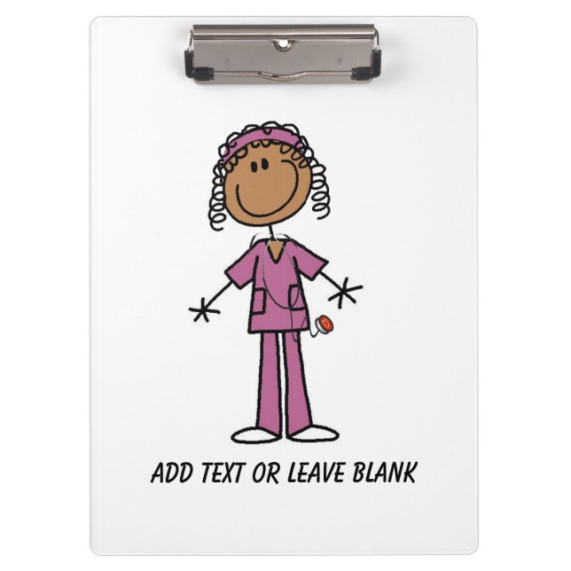 Afroamerikaner-Krankenschwester-Klemmbrett Klemmbrett (Vorderseite)