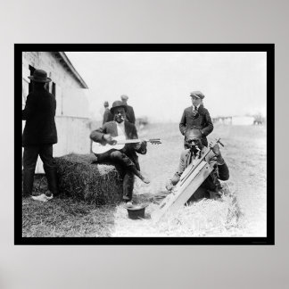 Afroamerikaner mit Kasoos und Gitarre 1914 Poster