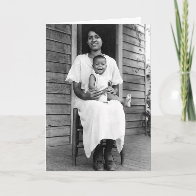 Afroamerikaner-Mutter-und Kinderkarte Karte (Vorderseite)