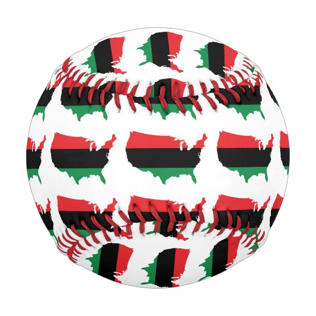 Afroamerikaner _ Rot, Schwarz und Grün Baseball (Vorderseite)