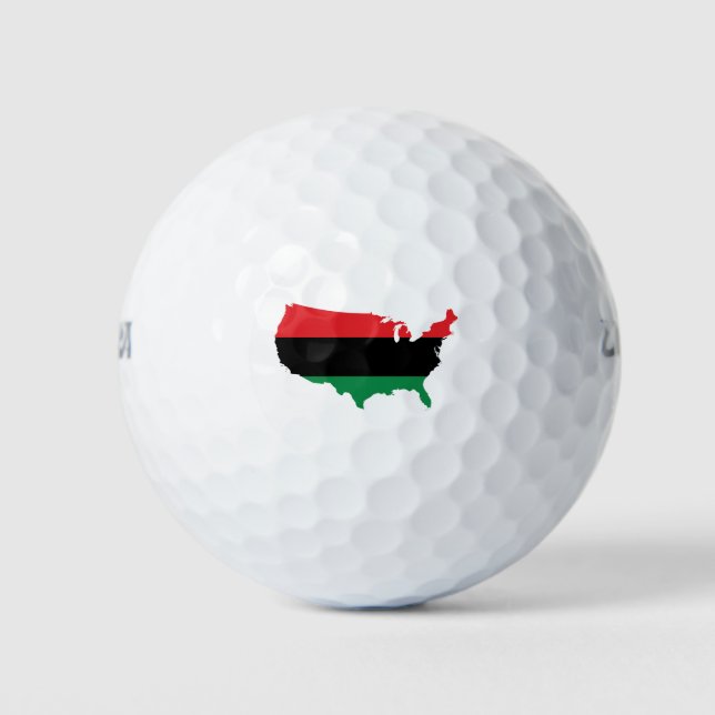 Afroamerikaner _ Rot, Schwarz und Grün Golfball (Vorderseite)