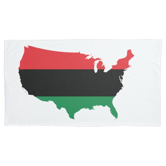 Afroamerikaner _ Rot, Schwarz und Grün Kissenbezug (Vorderseite)