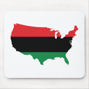 Afroamerikaner _ Rot, Schwarz und Grün Mousepad