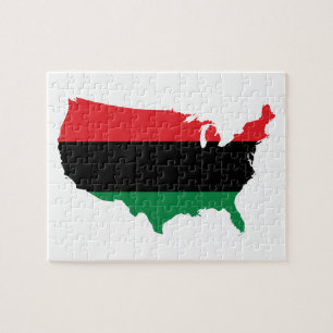 Afroamerikaner _ Rot, Schwarz und Grün Puzzle