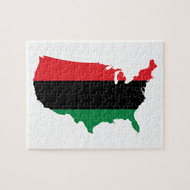 Afroamerikaner _ Rot, Schwarz und Grün Puzzle (Horizontal)