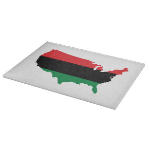 Afroamerikaner _ Rot, Schwarz und Grün Schneidebrett