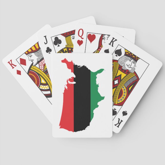 Afroamerikaner _ Rot, Schwarz und Grün Spielkarten (Rückseite)