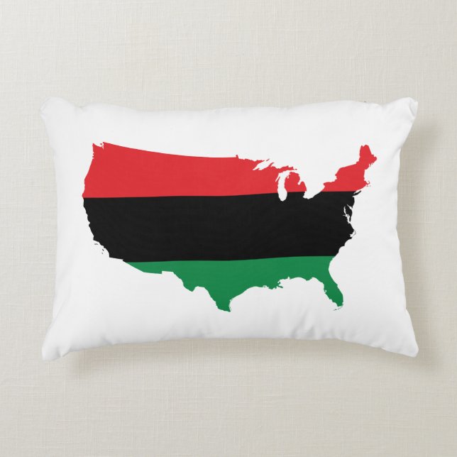 Afroamerikaner _ Rot, Schwarz und Grün Zierkissen (Vorderseite)