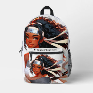 Afroamerikaner Samurai Fearless Fighter Bedruckter Rucksack