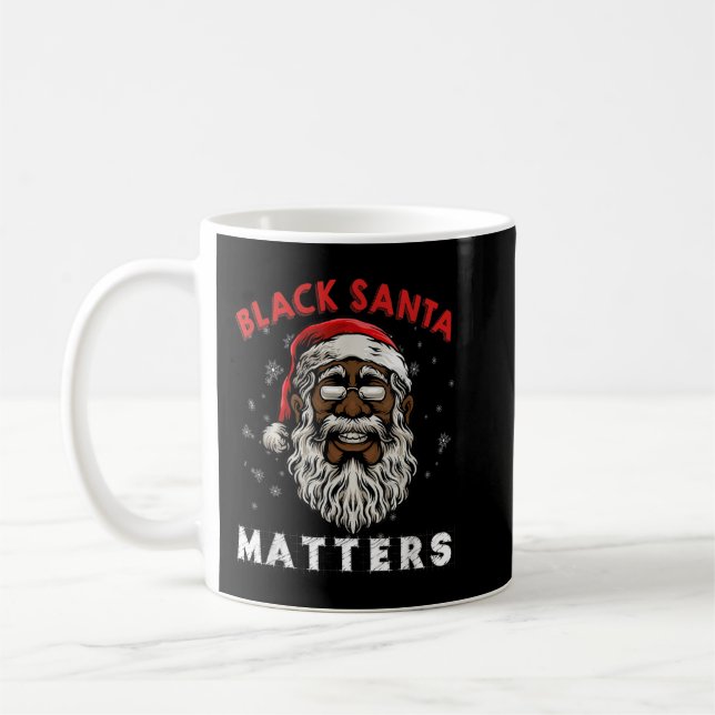 Afroamerikaner Santa Black Matters Weihnachts Paj Kaffeetasse (Links)